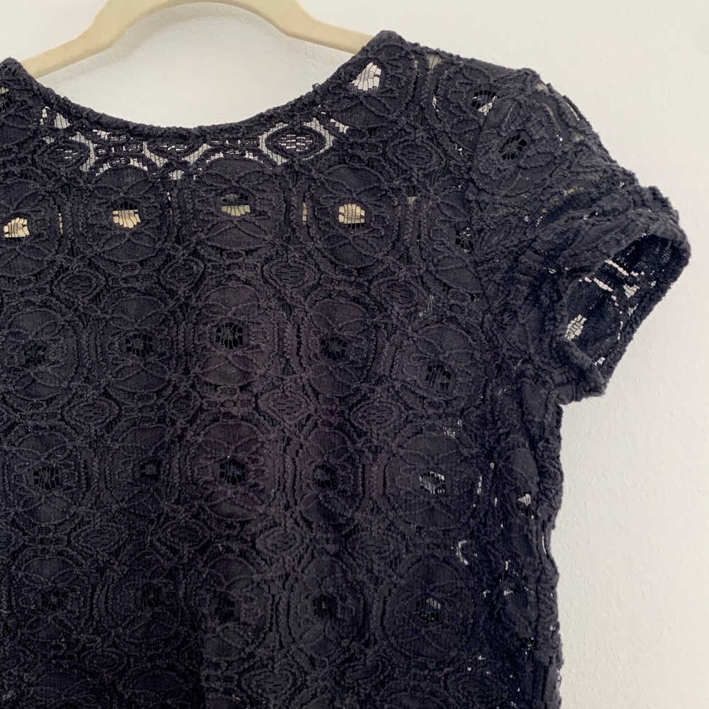 Black lace crop top